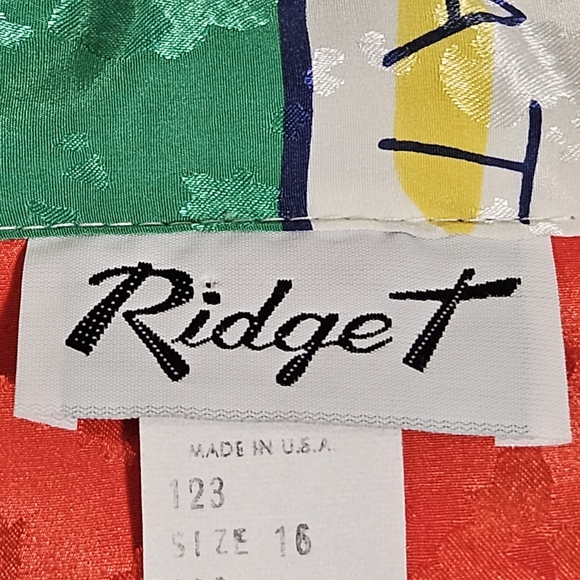 Vintage Ridge T Women's Blouse Long Sleeve Shirt Padded Shoulders Collared 90s - Picture 5 of 9